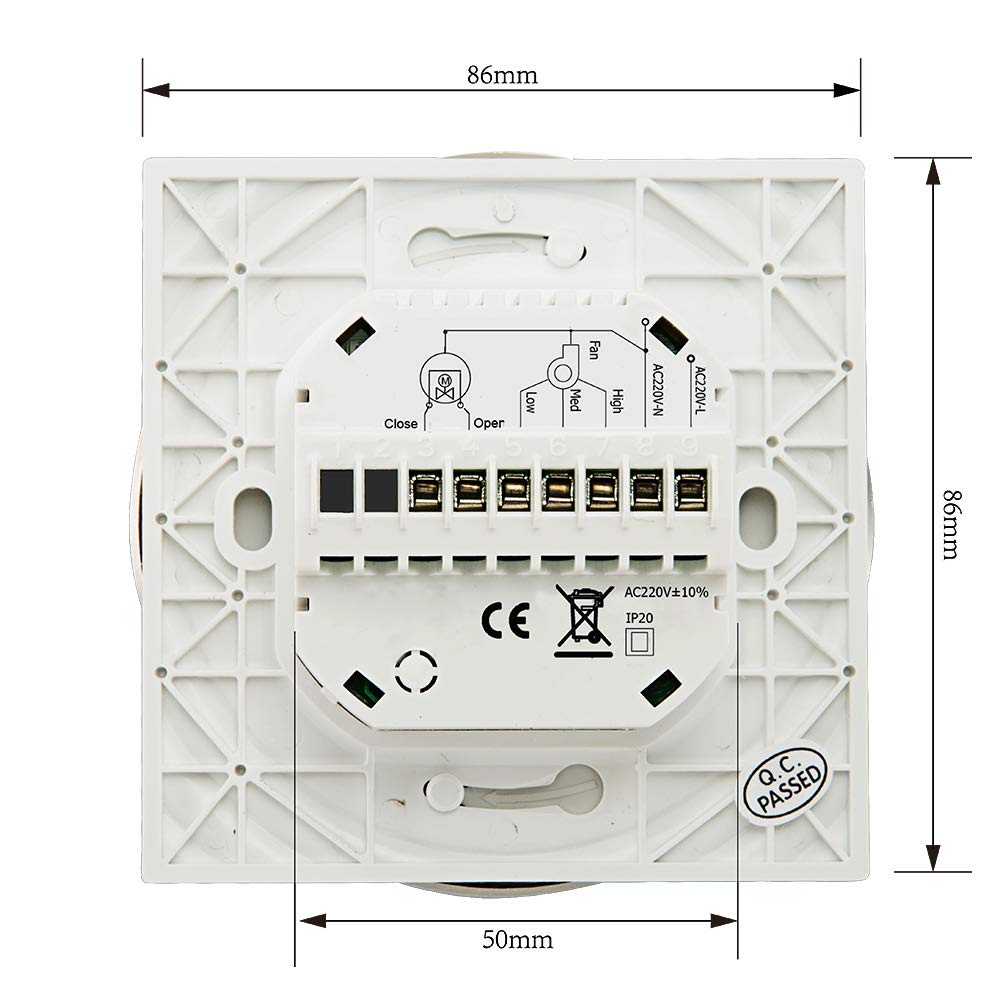 Termostato WiFi Redondo LCD 2 Tubos programable climatización | Regulador inteligente climatización, voz Alexa Google Home, programación automática hogar