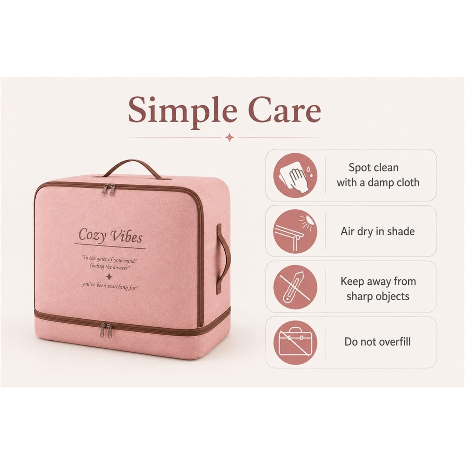 Borsa Salvaspazio Comprimibile per Piumoni e Vestiti, Tessuto Oxford Rosa con Doppia Cerniera e Manici, Custodia Pieghevole per Armadio, Trasloco e Viaggio(Medium)