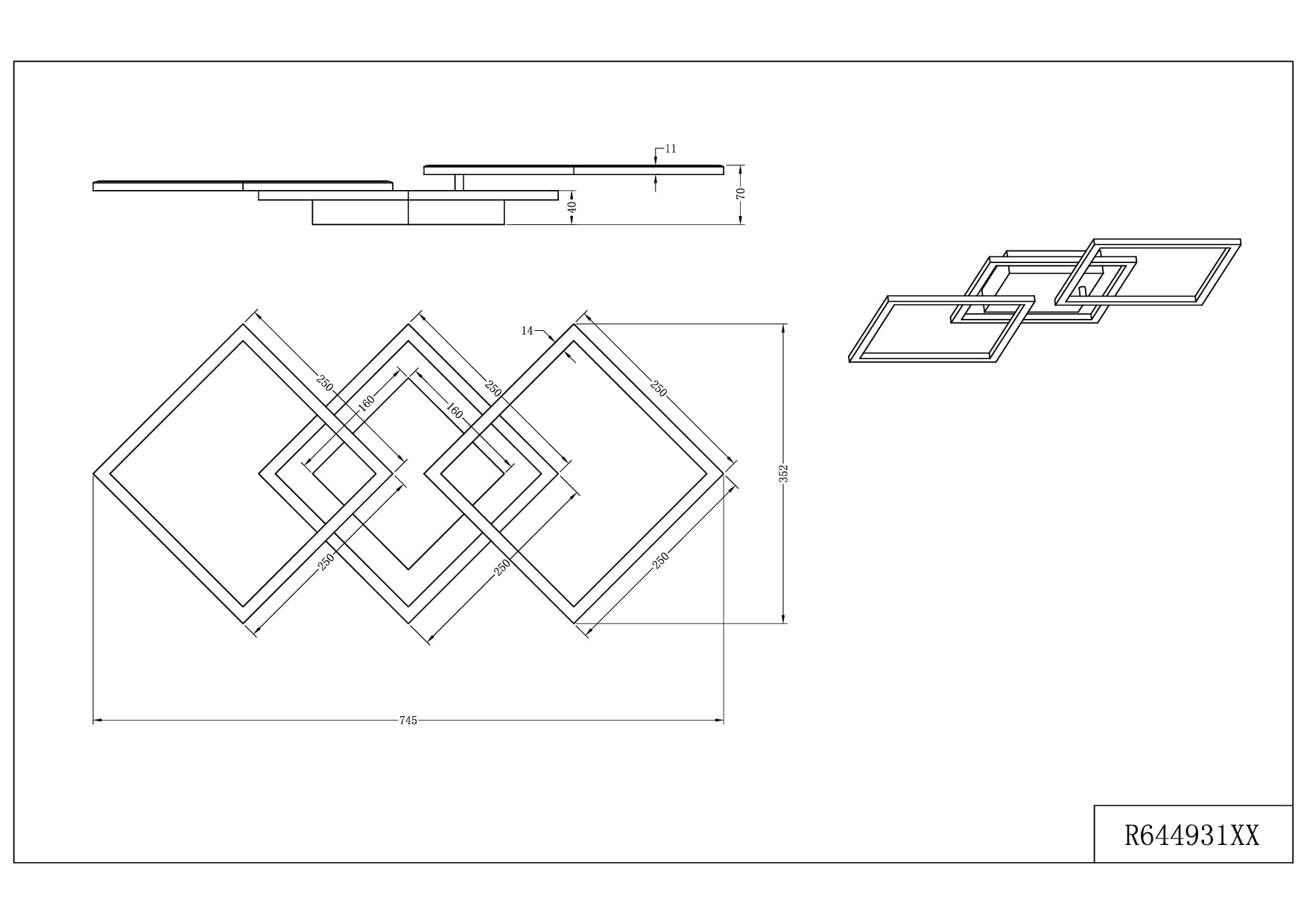 Reality LED - Lampada da soffitto Trail R64493131, in metallo bianco opaco, con LED, 31 Watt