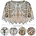 PLULON 8 Pcs 1920s Flapper Accessories Set for Women, Great Gatsby Dresses Sequin Shawl Wraps Roaring 20s Dresses for Party with Feather Headband