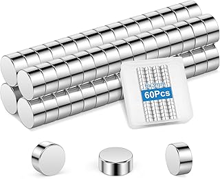 Wzone 60PCS Neodym Magnete, 6x3 mm Kleine Magnete Rund Starke Magnete für Whiteboard Kühlschrank Pinnwand Fotos DIY Craft ...