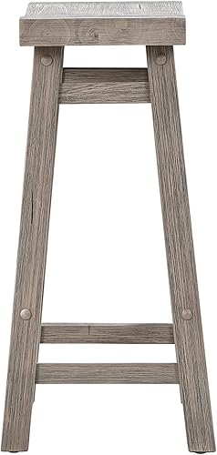 Miniatura 116 de Boraam Sonoma Taburetes de bar de cocina sin espalda, cepillo de alambre gris tormenta, juego de 2 Cepillo de alambre gris tormenta,Cepillo de