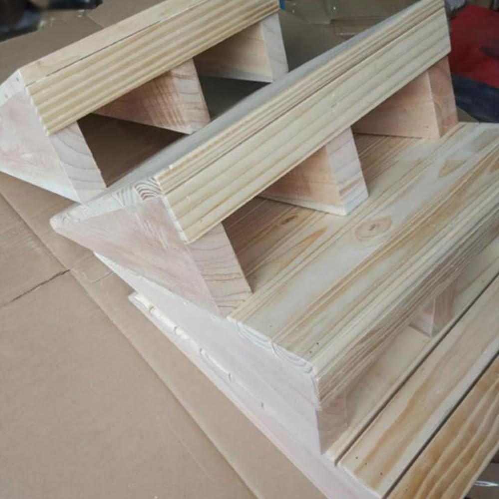 7-15cm Altura Rampa De Umbral De Puerta De Madera Maciza, Rampas De Bordillo Portátiles Rampa De Acceso, Rampa para Silla De Ruedas De Madera para Puerta/Escalones(30x26x7cm/12x10x2.8in)