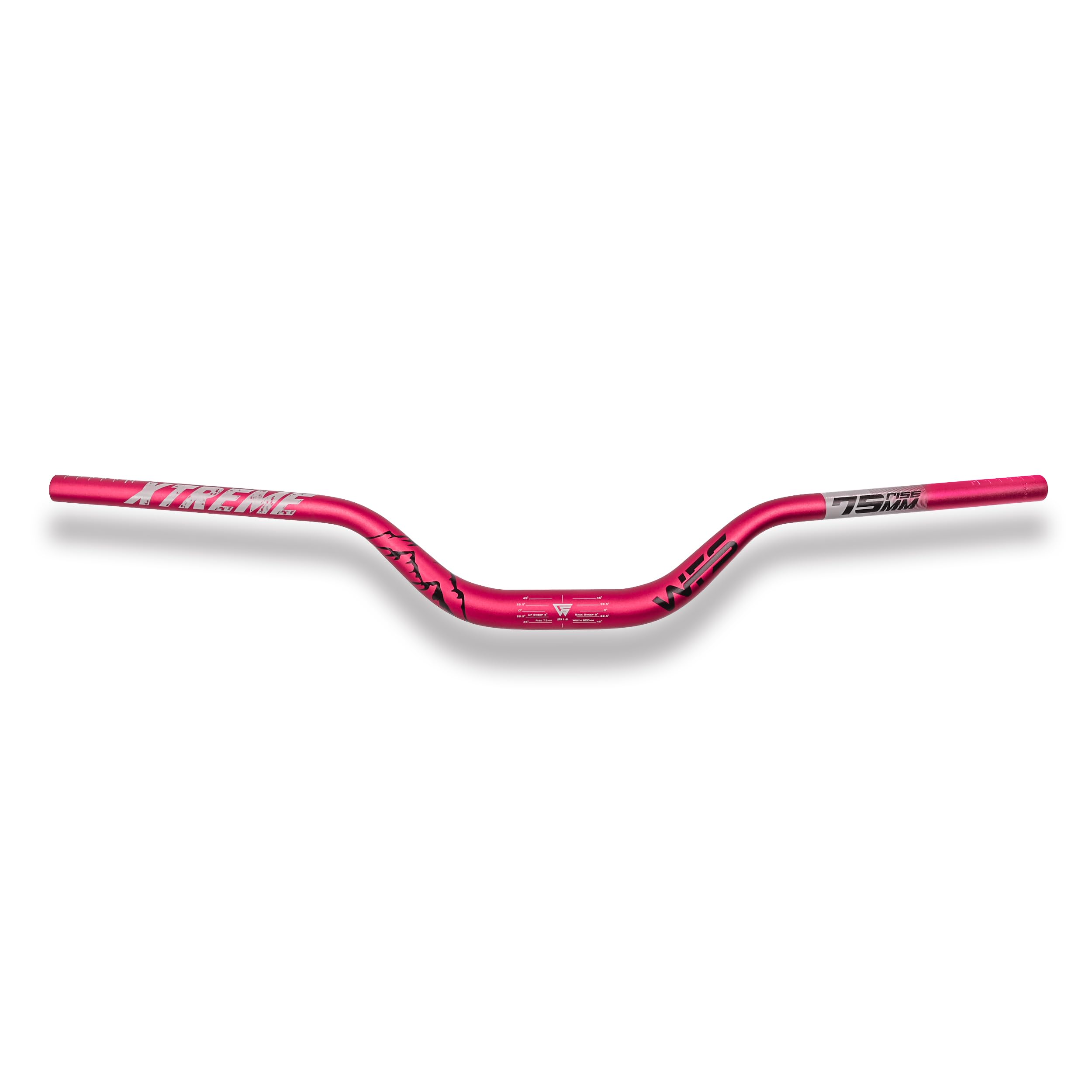 WFS Xtreme 31.8 x 800mm Handlebar 75mm Rise, Red