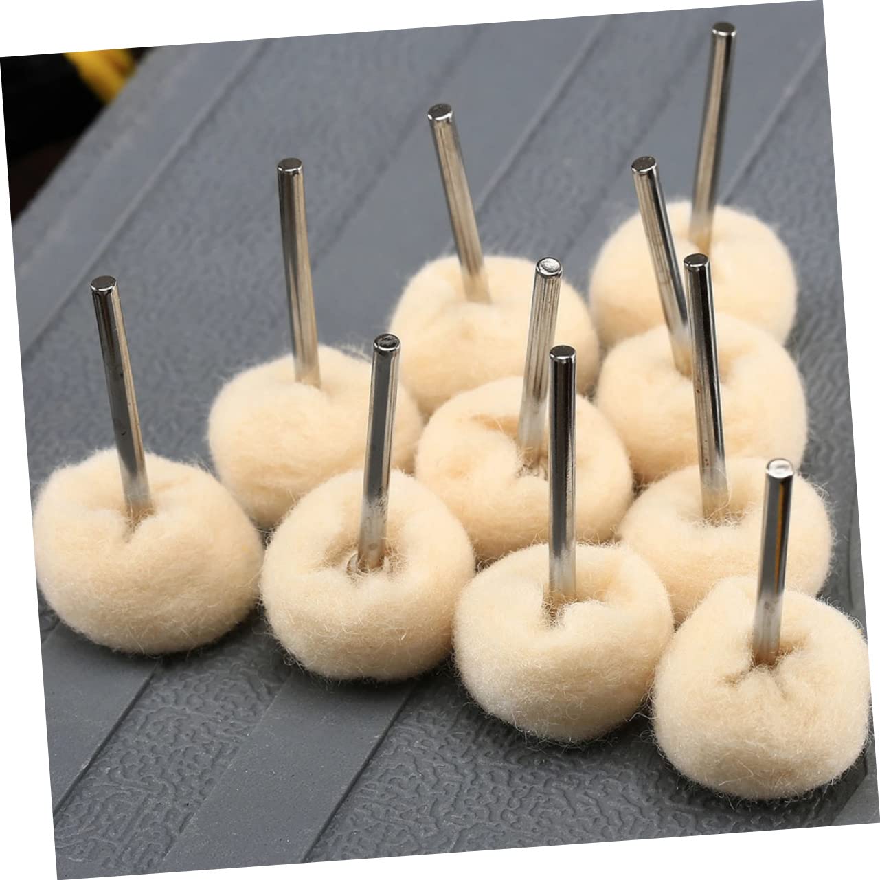 MUCKLILY 3sets Polishing Wheels for Watch Jewelry Buffing Pad Kit Wool Wheel 10pcs*3