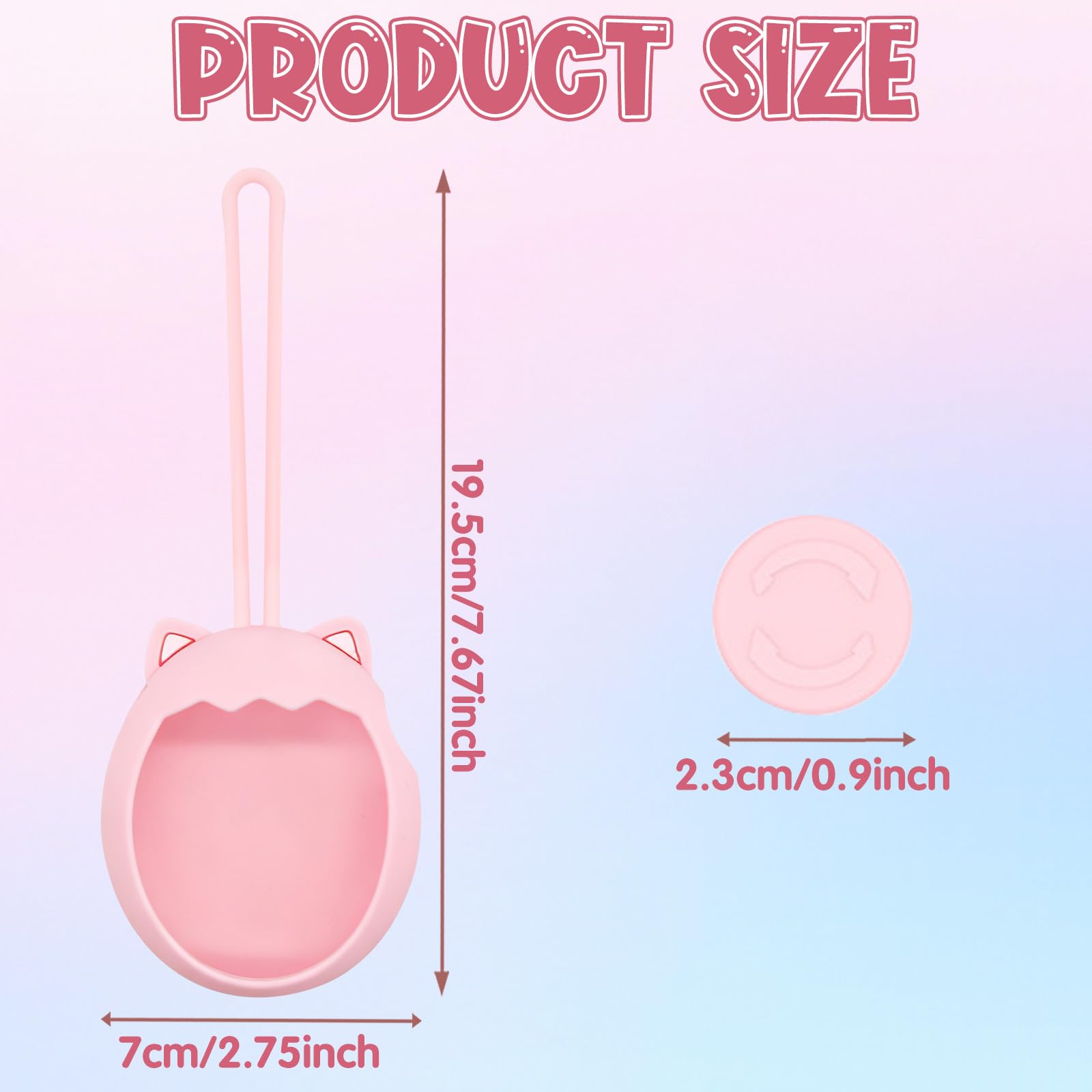 Silicone Case Cover for Tamagotchi Paradise Pink Design with Wrist Strap, Washable & Anti-Shock Protective Accessory - Image 2