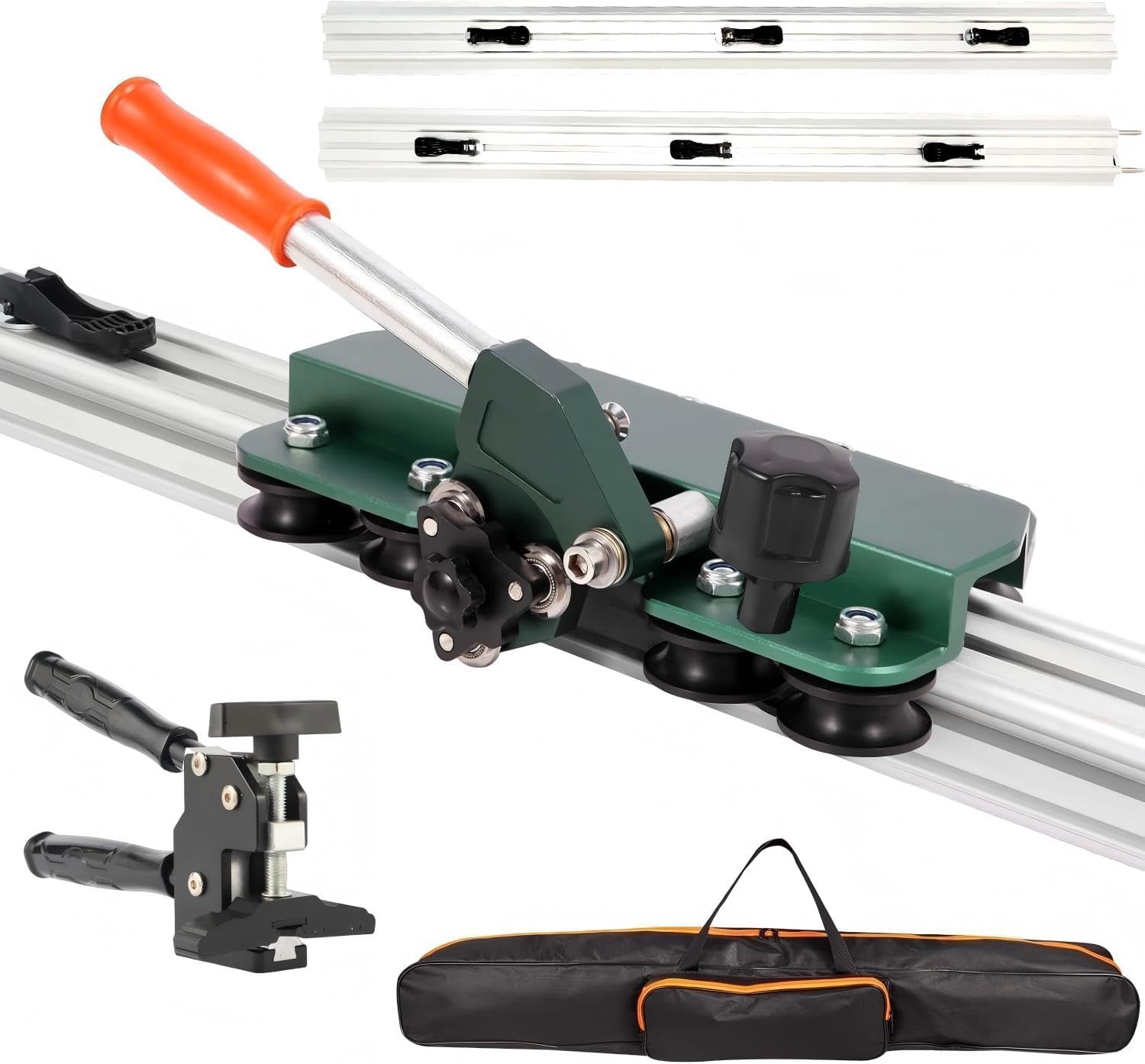 71" Manual Tile Cutter, Large Format Ceramic Tile Cutting Tool with Built-in Suction Cups & Tile Clamp, 3-Head Scoring Wheel System, for Up to 0.47-Inch Thick Tiles