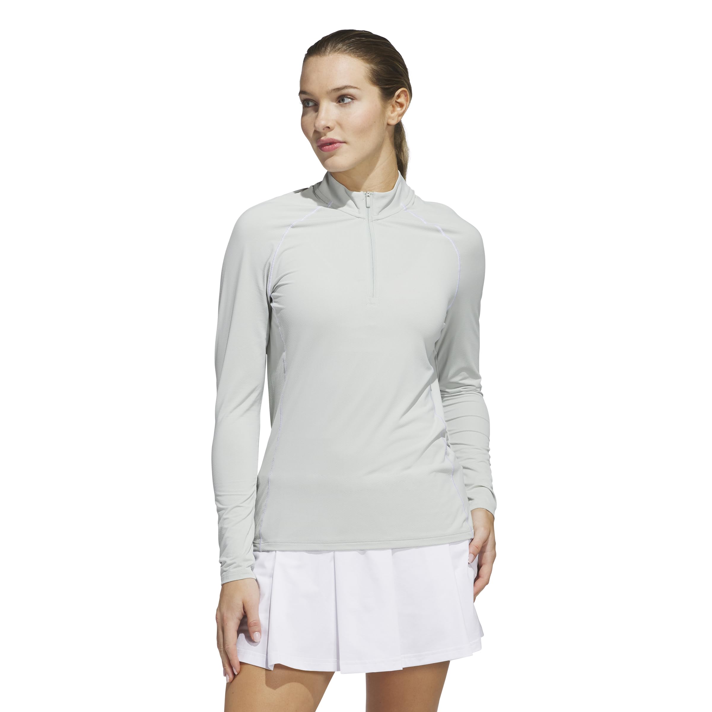 adidas Women's Ultimate365 Solid Quarter-Zip Mock Long Sleeve Top
