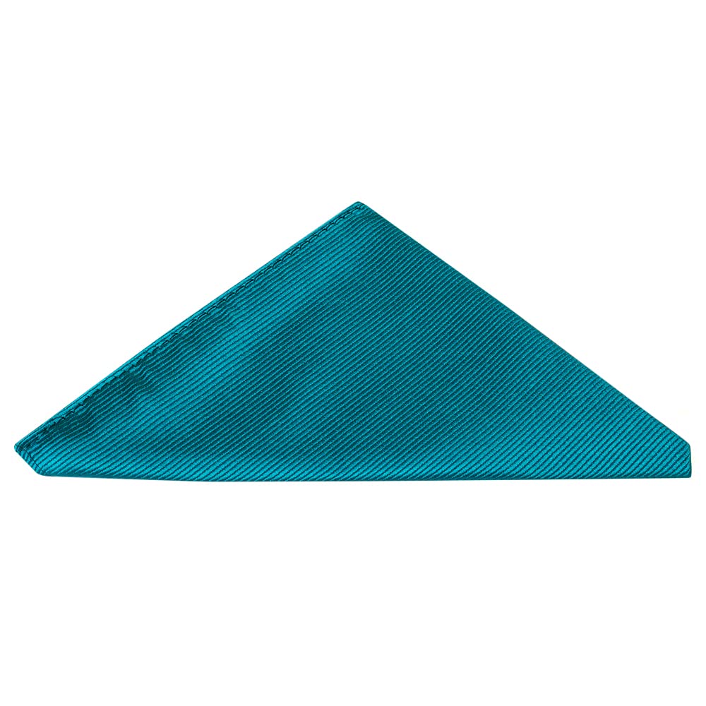 Ties R Us Men's Turquoise Wedding 100% Silk Twill Pocket Square Handkerchief 21 Colour Options (Turquoise)