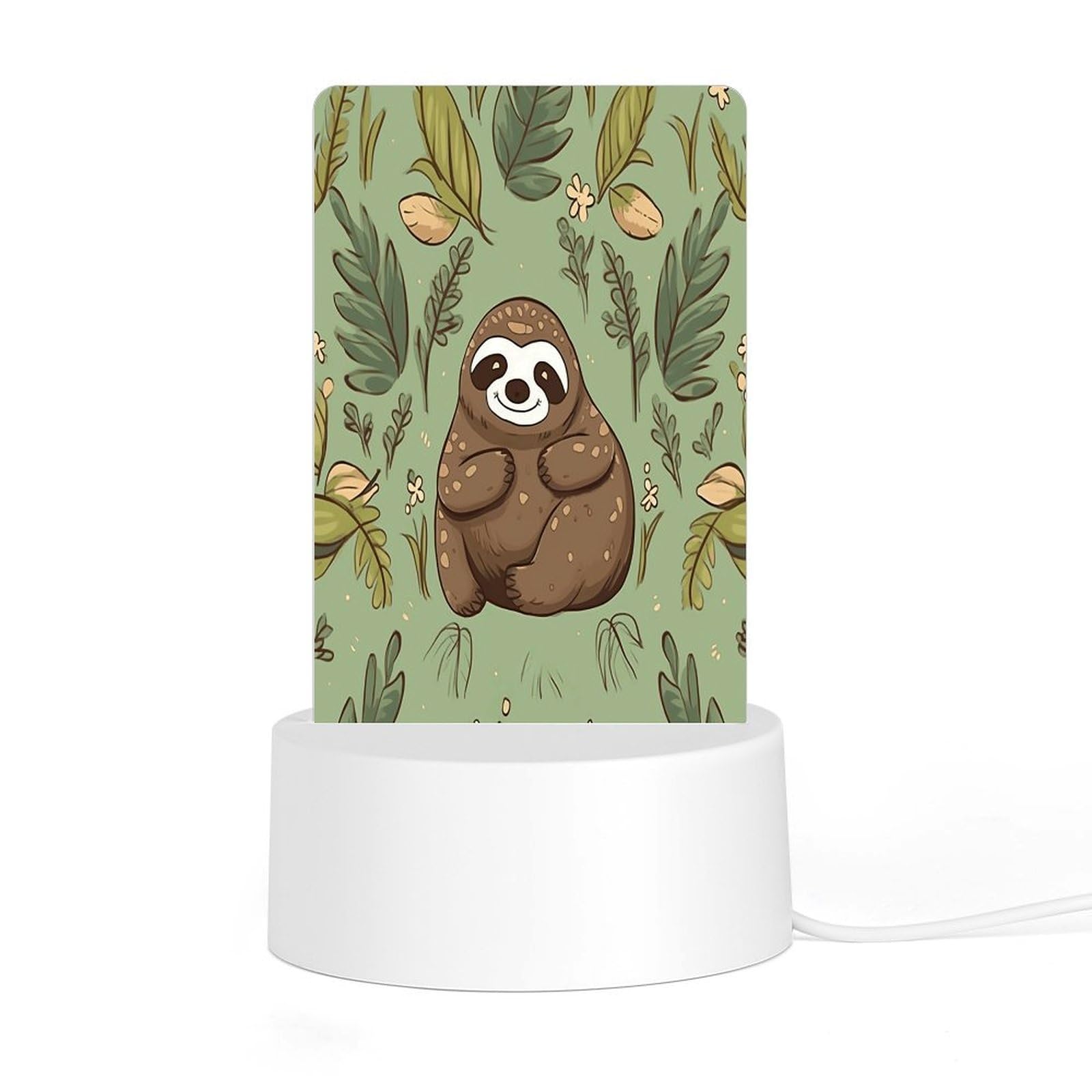 Adfgyerh Style Sloth On The Grass Night Light Acrylic Material Easy Installation, Home Decor Usb Interface Power Supply, Lamp For Restaurant Bar Cafe Room Decor