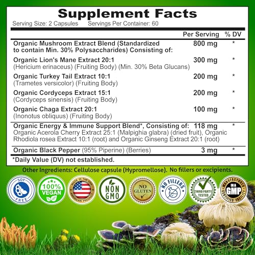 Nutrition Restore Organic Mushroom Complex Capsules