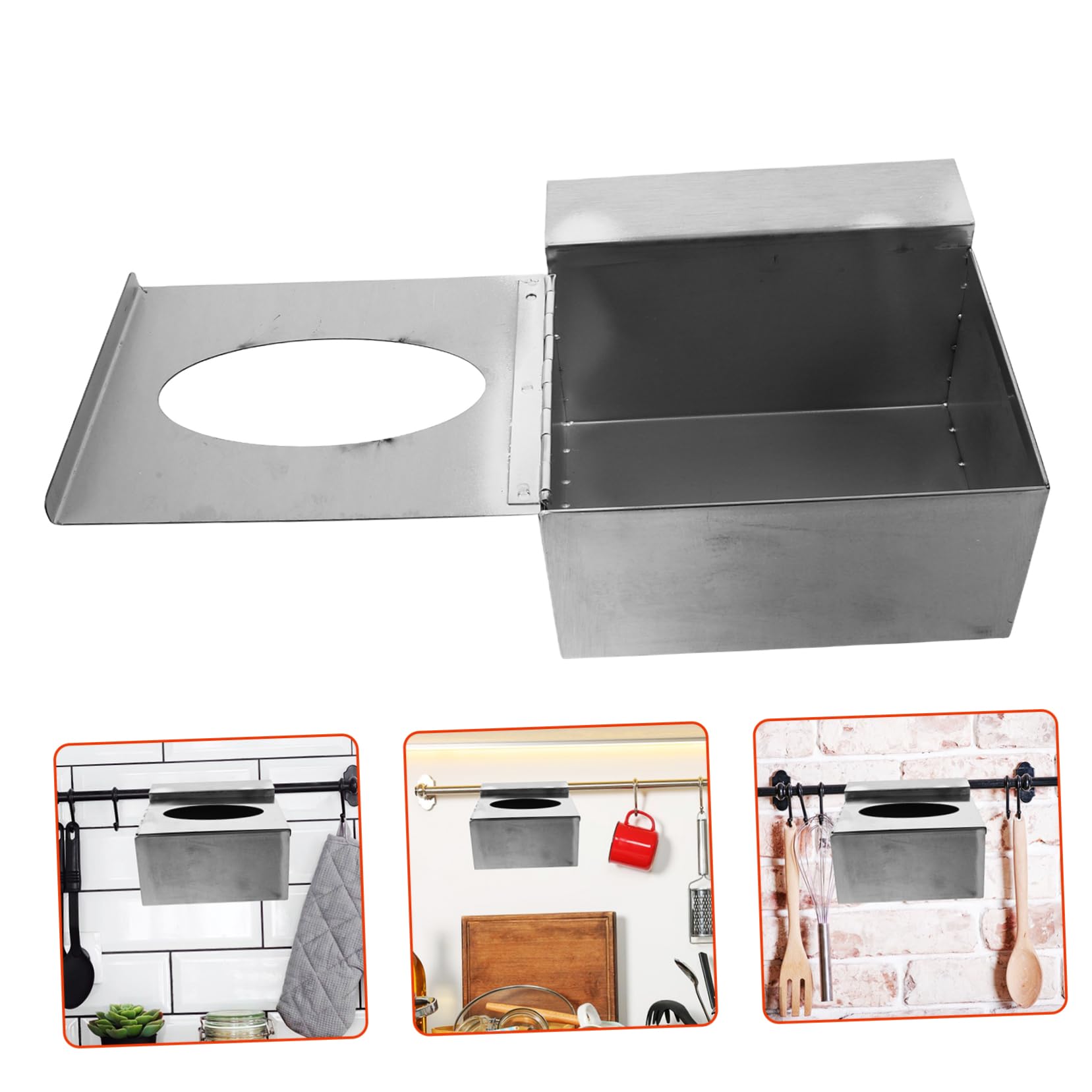 ULTECHNOVO Porta Guanti da Parete in Acciaio Inossidabile Argento Design Montato a Muro, Contenitore per Guanti per Laboratori e Cucina, Organizzatore Conveniente e Resistente