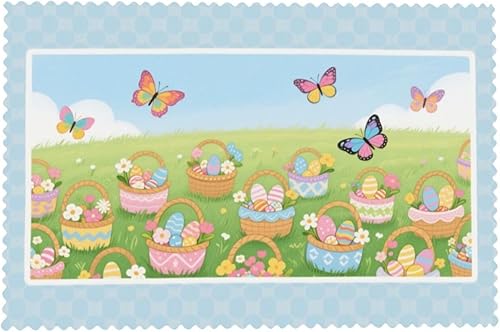 Miniatura 8 de Rectangular Placemats Set of 4, Heat Resistant Butterfly Printed Kitchen Dining Table Mats