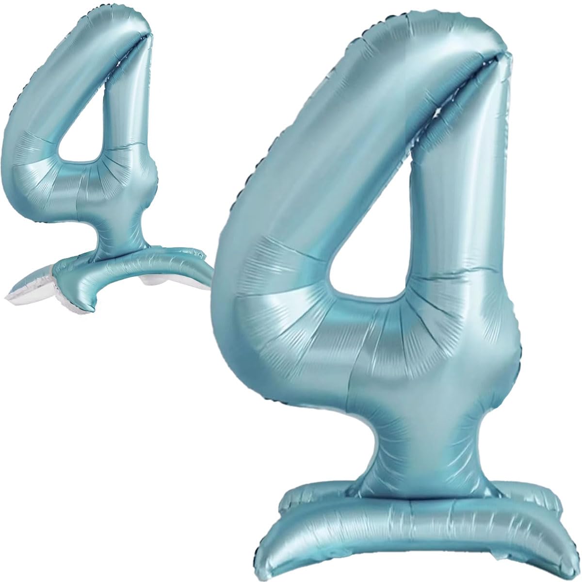 Luftballon 4. Geburtstag Zahl 4 Hellblau Stehende XXL Riesen Folienballon 82cm Geburtstagsdeko Jungen Ballon Zahl Deko zum Geburtstag.