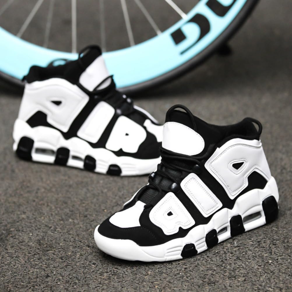 Sneaker Herren Damen Retro Skateboardschuhe Laufschuhe Turnschuhe mit Luftpolster Walkingschuhe Studenten Anti-Rutsch leichter Jungen Mädchen Basketballschuhe modisch Sportschuhe (Schwarz Weiß 2,36)