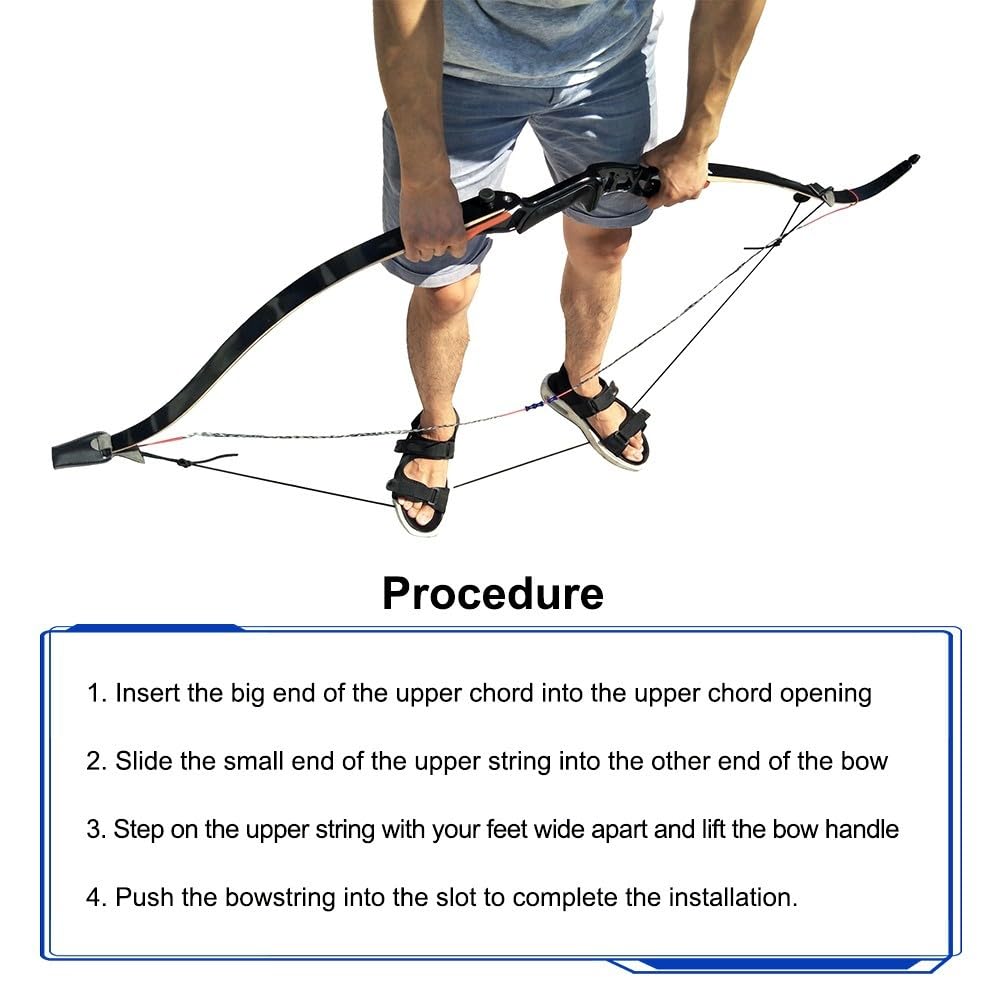 DONGKER Longbow Stringer Corde de serrage en nylon épais pour arc long et arc long en cuir