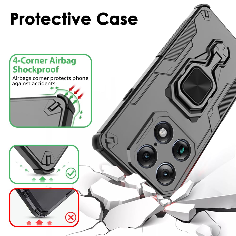 TheGiftKart Tough Armor Bumper Back Case Cover for Motorola Moto Signature 5G | Ring Holder & Kickstand in-Built | 360 Degree Protection Back Case Cover for Motorola Signature 5G (PC & TPU, Black) — Amazon image 6