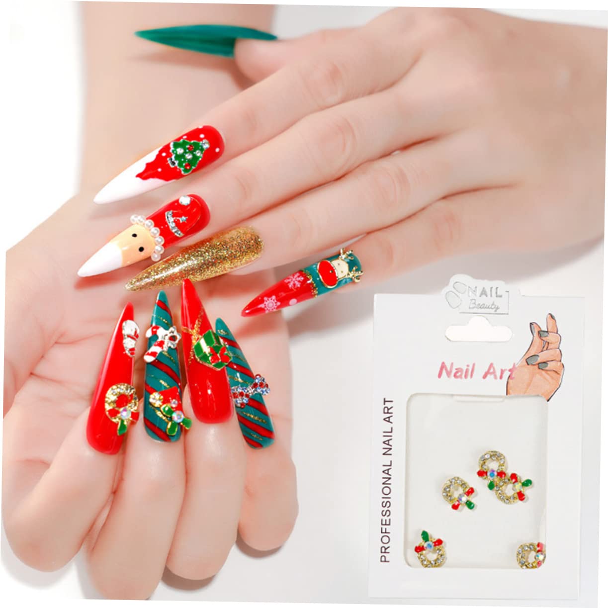 IWOWHERO DIY Manicure Patches 15pcs Christmas Nail Art Decorations Nail Stickers