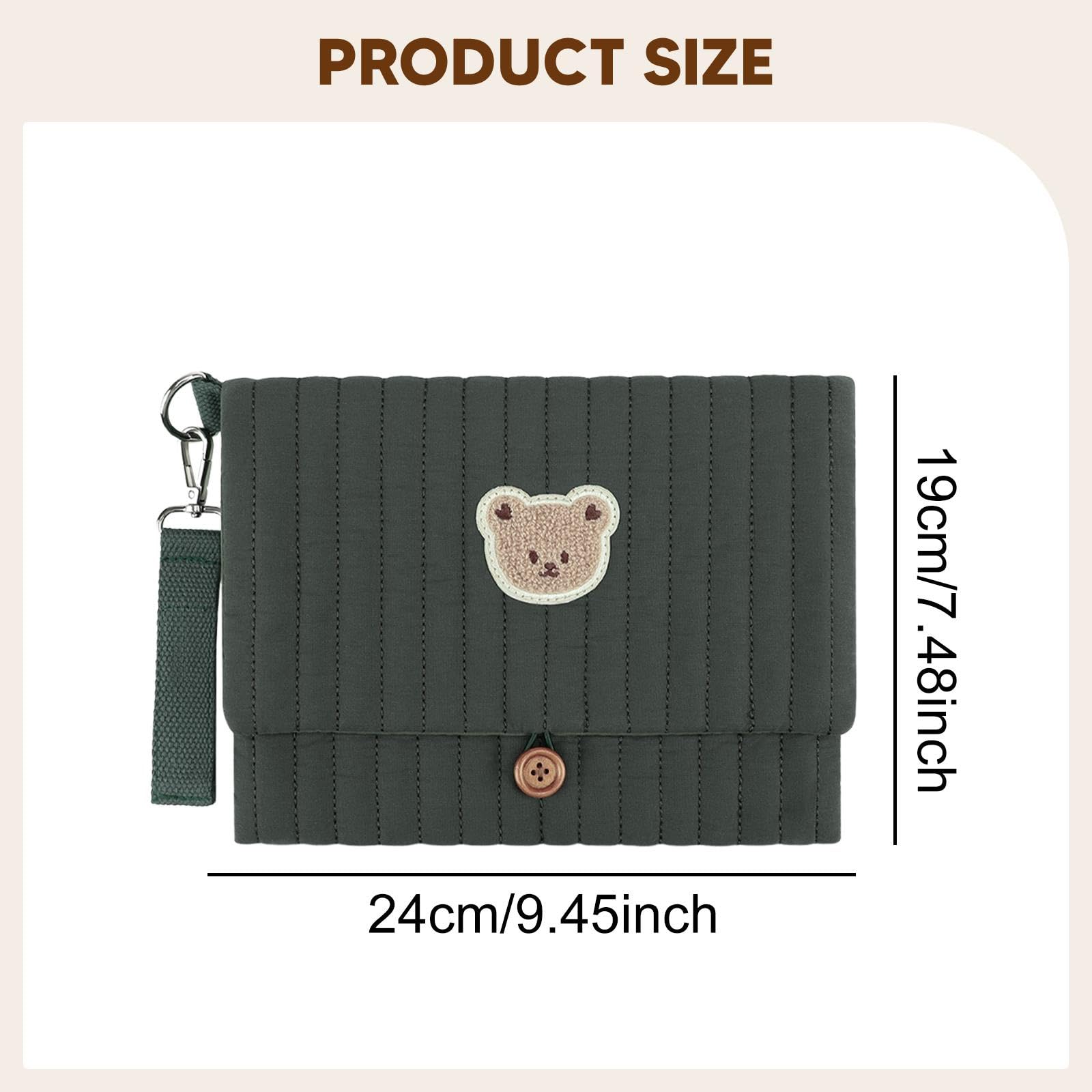 Borsa Organizer Pieghevole per Pannolini in Tessuto, Borsa da Viaggio Multifunzionale per Pannolini per Campeggio, Verde