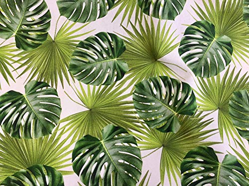 Tissu en coton pour rideaux occultant la lumière motif feuilles de palmier