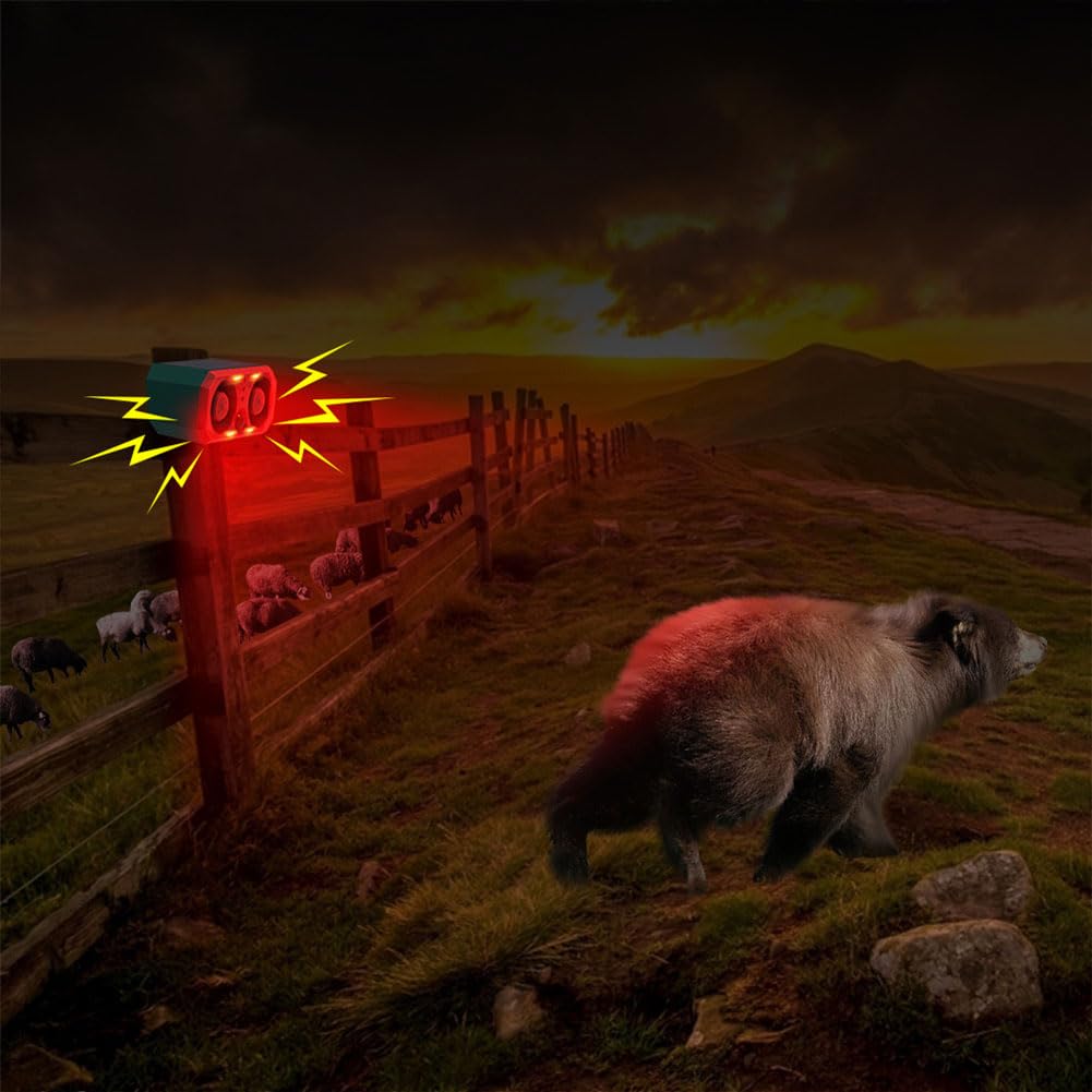 Alarme Solaire capteur Infrarouge 130dB avec LED Rouges Clignotantes pour Ferme, Jardin, Maison