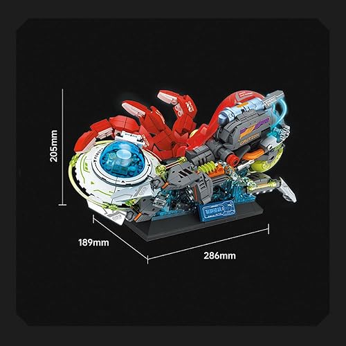 Miniatura 6 de MISINI TC2102 Kit de construcción mecánica de pulpo espacial OVNI, 821pcs Cyberpunk Bionic Technology Building Set, modelo de juguete coleccionable