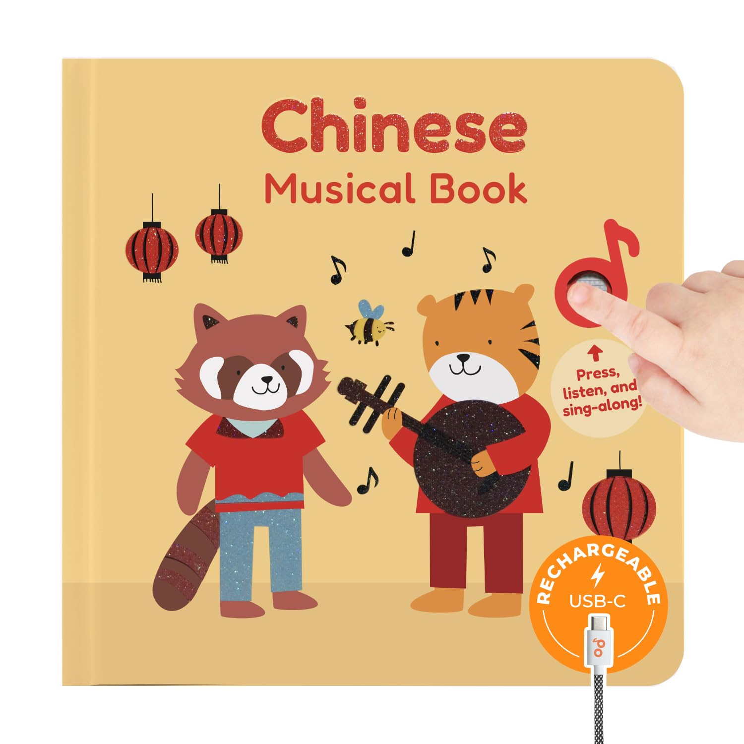 Cali's Books Chinese Nursery Rhymes Book - Sound Books for Toddlers 1-3. Chinese Baby Book - Music Toys for Bilingual Children with Lyrics & Translation