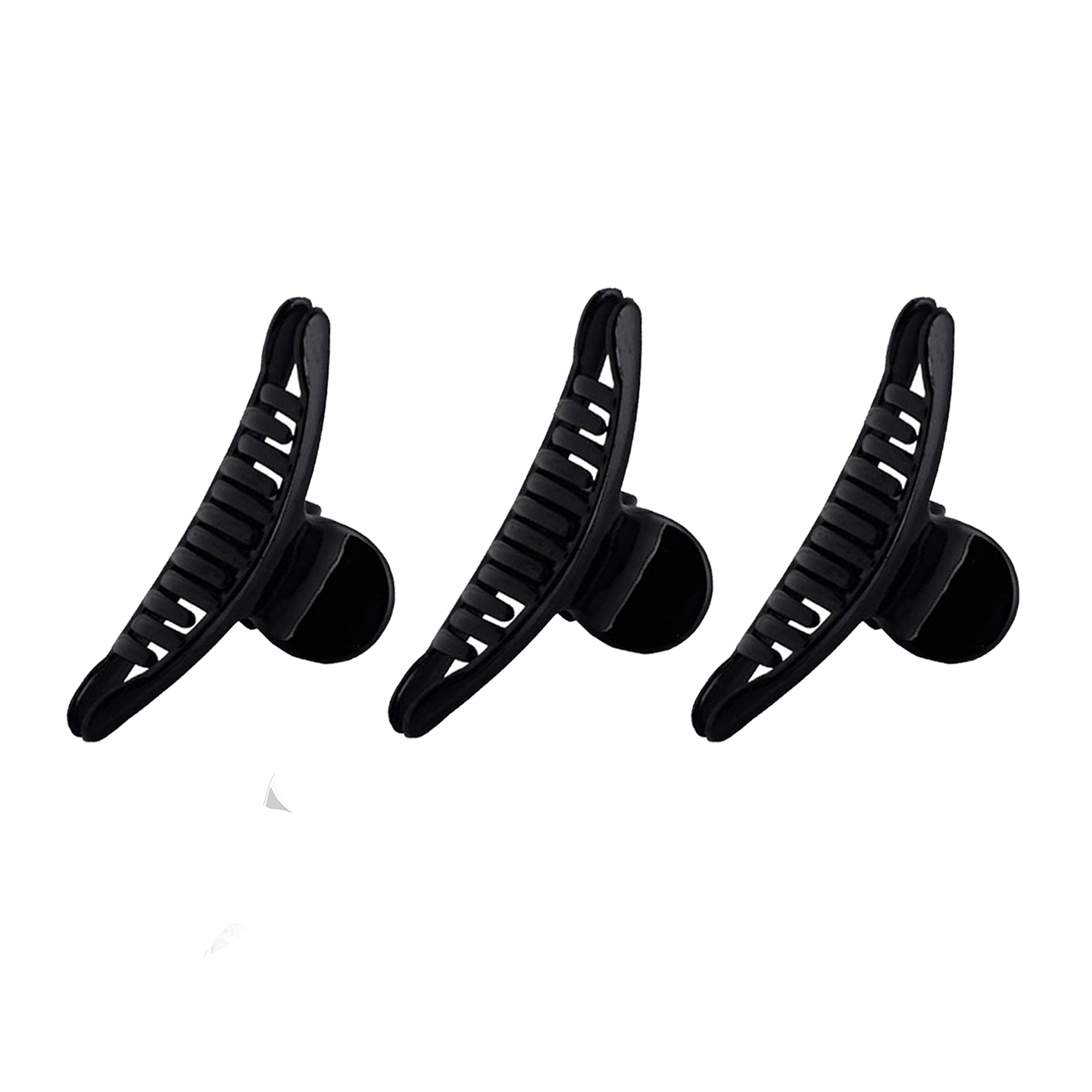 BIRDWARE Medium Size Butterfly Hair Clips For Women Black Color Imported Acrylic Material Stone (Pack of 3 Pc, Multi Colour) | Hair Clutchers for girl (Black)-image-12