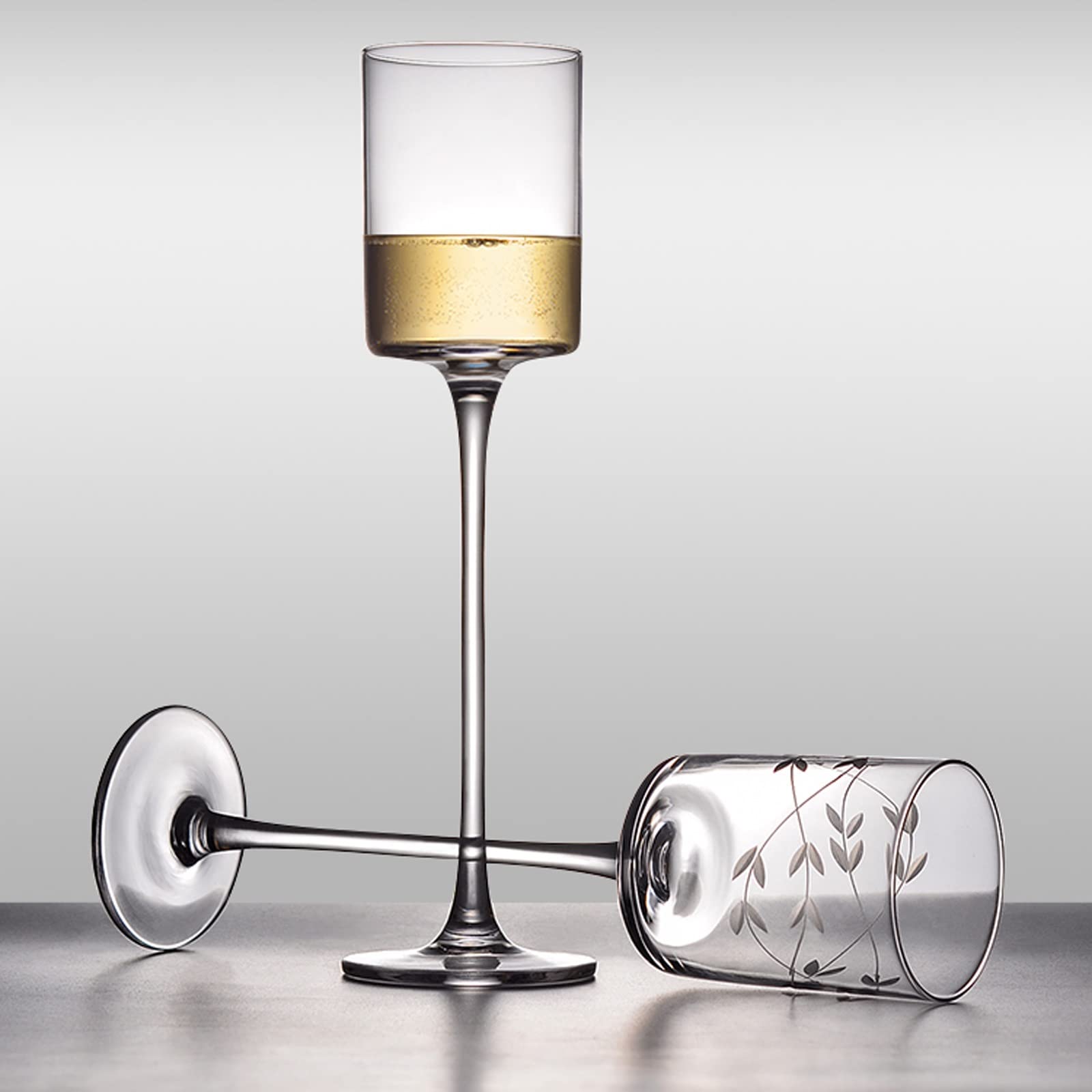Flûtes à champagne 2 pcs Verres à champagne en verre cristal Verres à cocktail créatifs légers et transparents Verres étincelants vintage Flûte à champagne haute de 120 ml pour les fêtes (Couleur : G