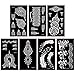 30 Sheets Henna Tattoo Kit Stencil Glitter Temporary Tattoo Templates Indian Henna Tattoo Sticker Kit For Body Hand Painting(1)