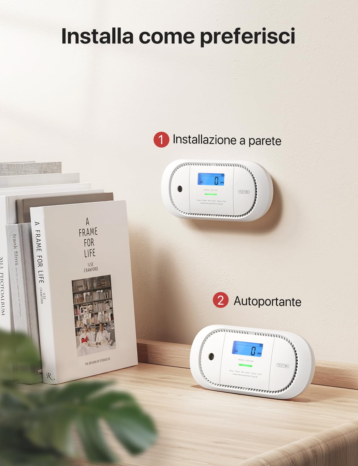 X-Sense Rilevatore di Monossido di Carbonio, allarme indipendente con display LCD digitale, sensore di CO con batteria dostituibile e memoria del valore di picco, modello standalone, XC01-R