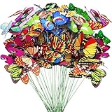 Floro 30 Butterfly Garden Decorations Stakes, Indoor Plants, Home Décor Ornaments Artificial Waterproof Butterflies for Flower Bouquet Outdoor Indoor Art Patio Plant Pot Flower Bed Yard