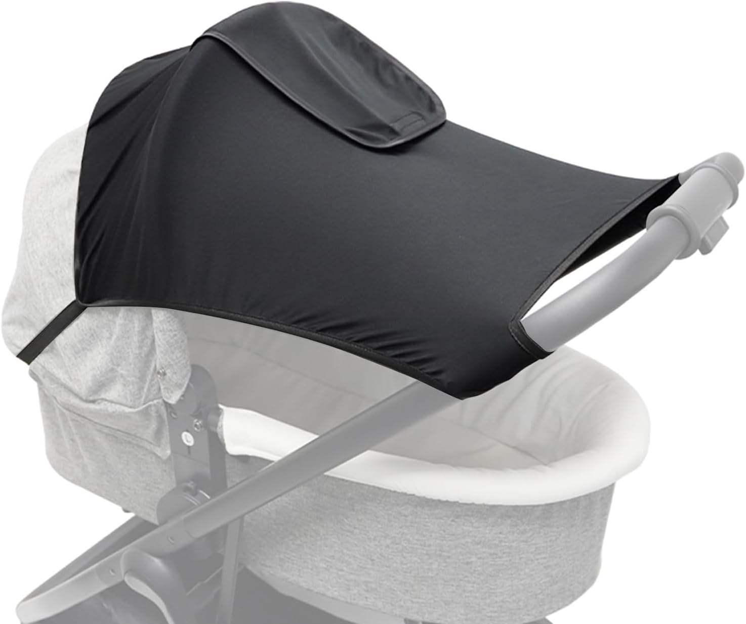 Pram Sun Shade Cover, Rain Proof Blocks UV Baby Sunshade, Waterproof Breathable, Sunscreen To Aid Sleep, Easy To Install, For Prams, Travel Strollers And Pushchairs, Black