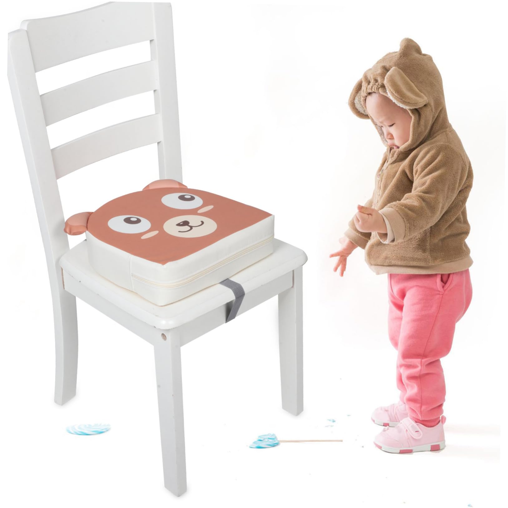 ERINGOGO Cuscino Sedia Rialzata per Ragazzi Design Cartone Animato in Pelle Pu e Schiuma Spessa e Durevole