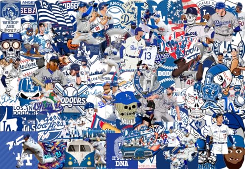 100 PCS Los Angeles American Vinyl Dodgers Stickers Pack Baseball Stickers for Water Bottle, Laptop, Bicycle, Computer, Motorcycle, Travel Case, Car Decal Decoration Sticker