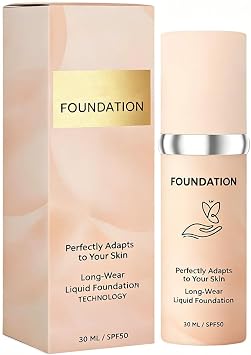 Colour Changing Foundation for All Skin Tones, Matte Long Wear Liquid Foundation with SPF 50, Full Coverage Self Adapting Makeup for Daily Use 1-Bottle