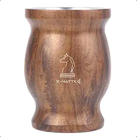 Cuia Térmica Amadeirada Mate Chimarrão Tererê De Aço Inox X-Matte