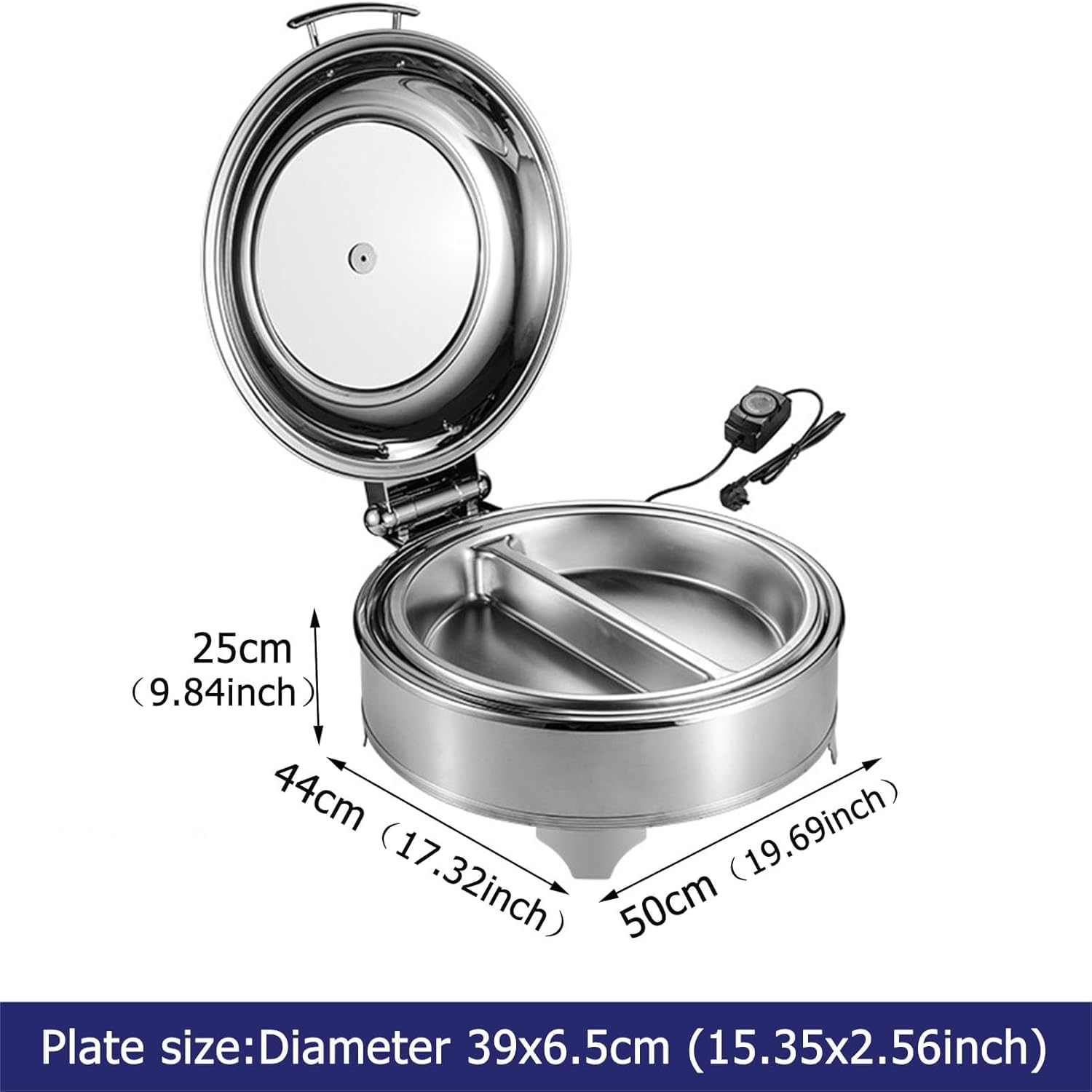 Bandeja calentadora eléctrica para buffet, bandeja de acero inoxidable para catering, calentadores de alimentos comerciales para fiestas, para varios tipos de alimentos como mariscos. ( Style 2)