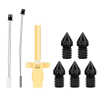 IdeaFormer-3D IR3 V2 Hotend Kit Set with 0.4mm Hardened Steel Nozzles, Thermistor Heating Rod Heating Block Throat Extruder Hotend Kit for Conveyor Belt 3D Pritner IR3 V2
