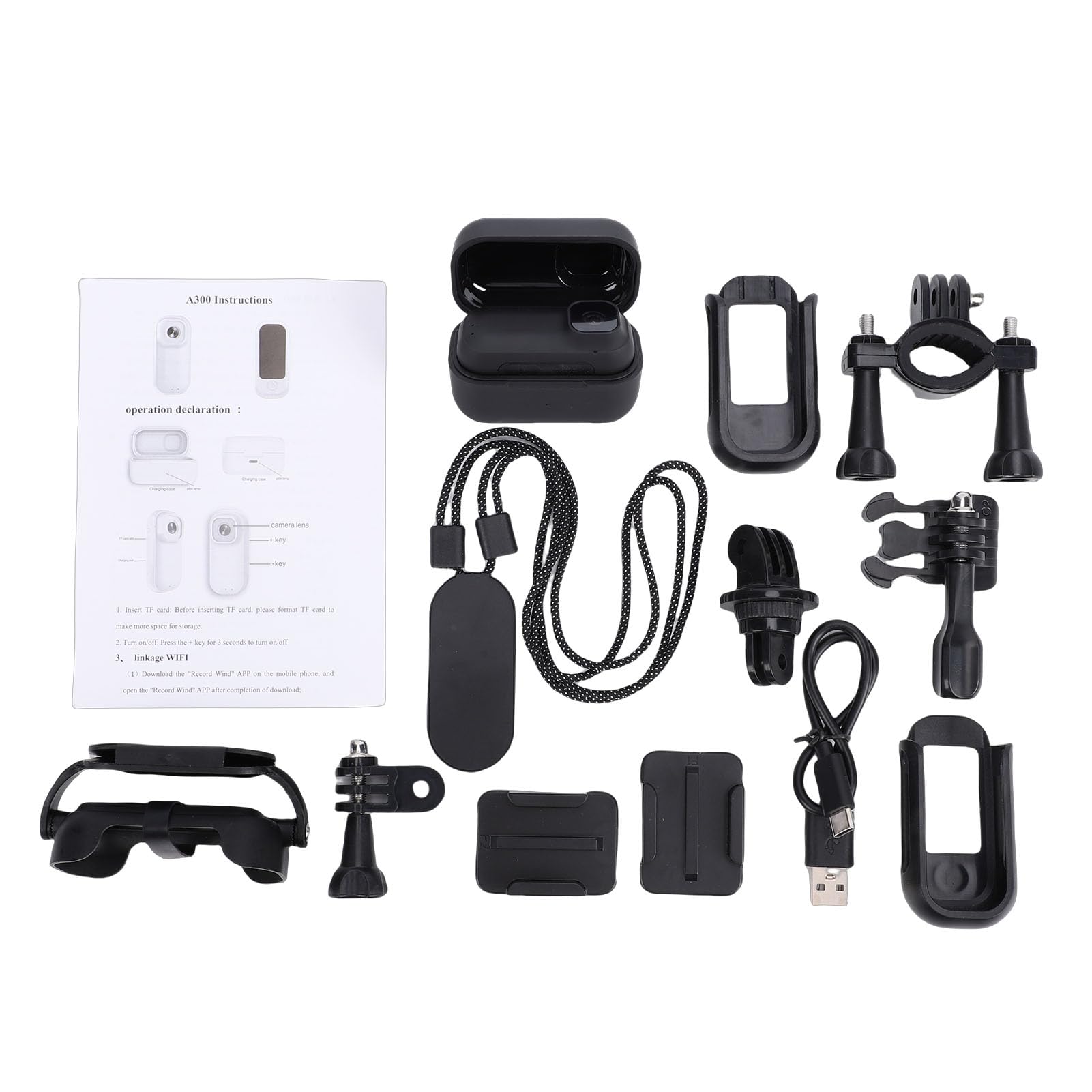 Fotocamera d'azione 4K con cinturino magnetico, custodia impermeabile, custodia di ricarica, accessori di montaggio per bicicletta, arrampicata, film animale o vlogging