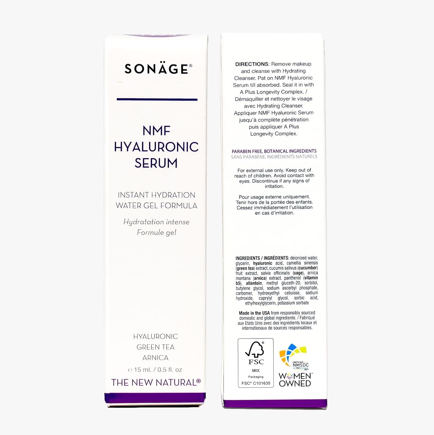 Sonage NMF Hyaluronic Acid Serum: Anti-Aging Face Plumping Serum | Ultra Hydrating for Dehydrated Skin