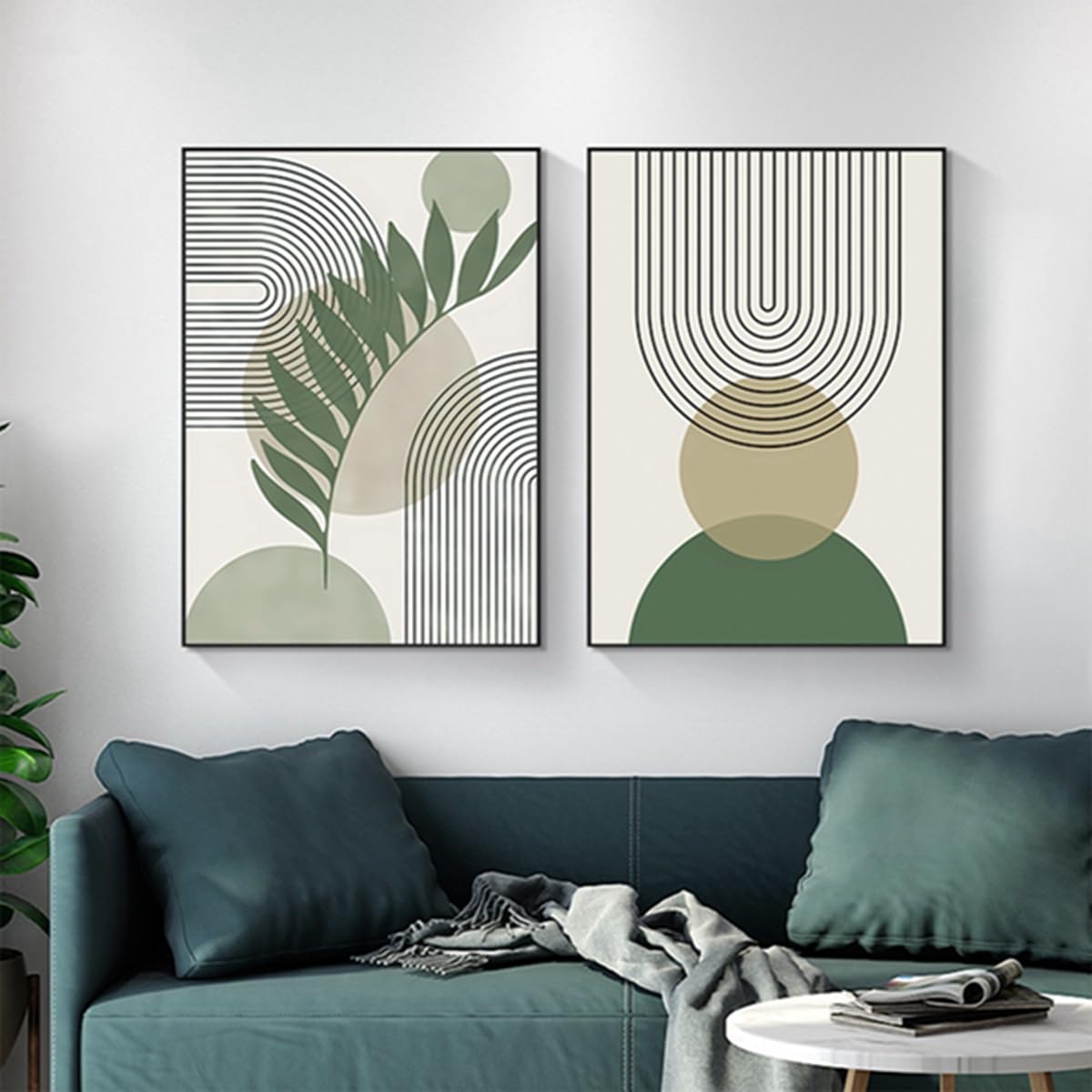 JNAOZI Aesthetic Plant Pictures, Boho Decorative Pictures, Modern Abstract Art Wall Pictures, Bohemian Poster Set - Image 3