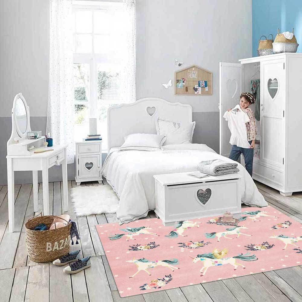 Tapis de Chambre d'enfant Marelle Monde de la forêt de Dinosaures de Dessin animé Mignon, Chambre, Salle de Jeux, Jeux familiaux.-60x180cm