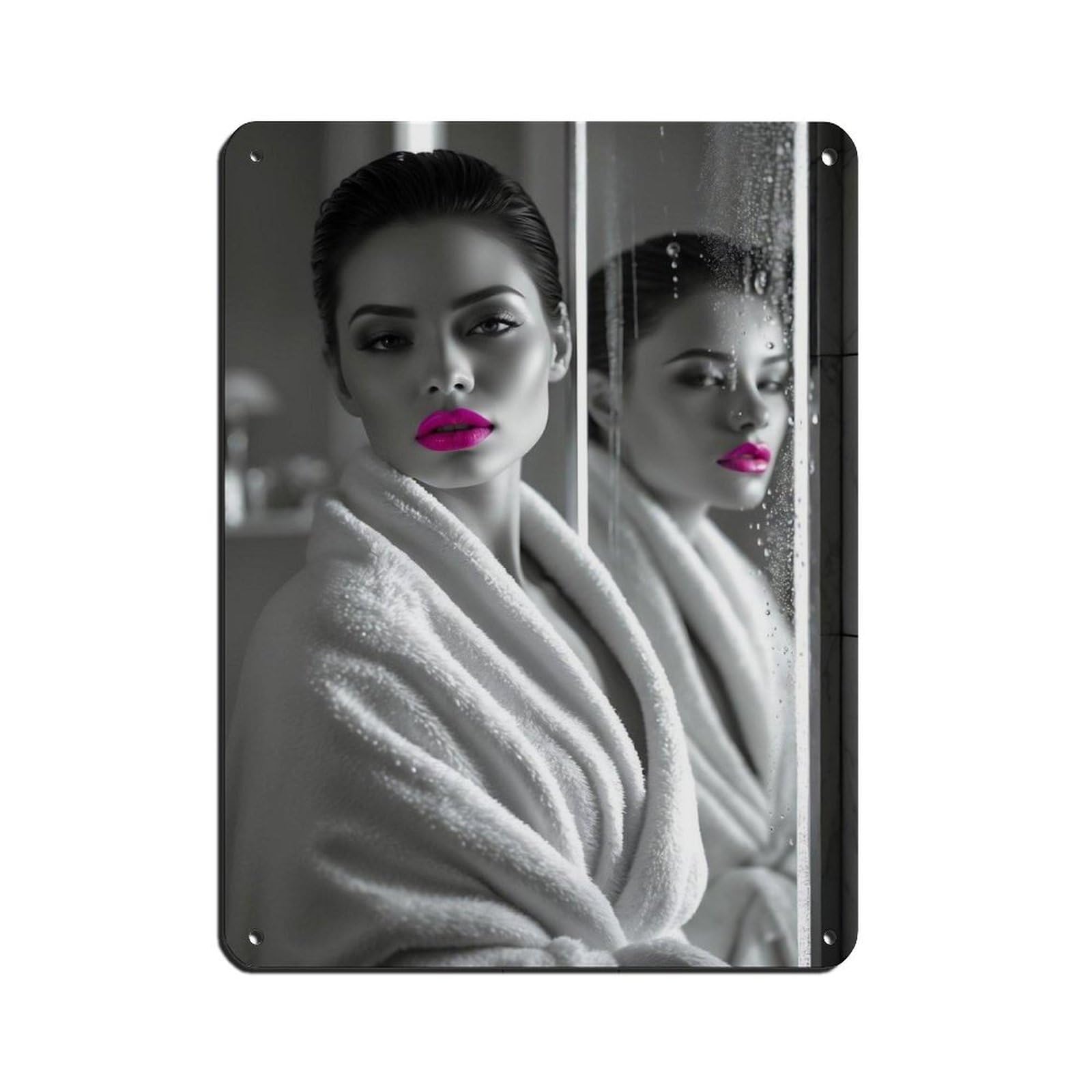 Stunning Monochrome Portrait Art Retro Poster Metal Tin Sign Chic Art Retro Iron Painting Bar People Cave Cafe Family Garage Poster Wall Decoration 12x16inch(30x40cm)