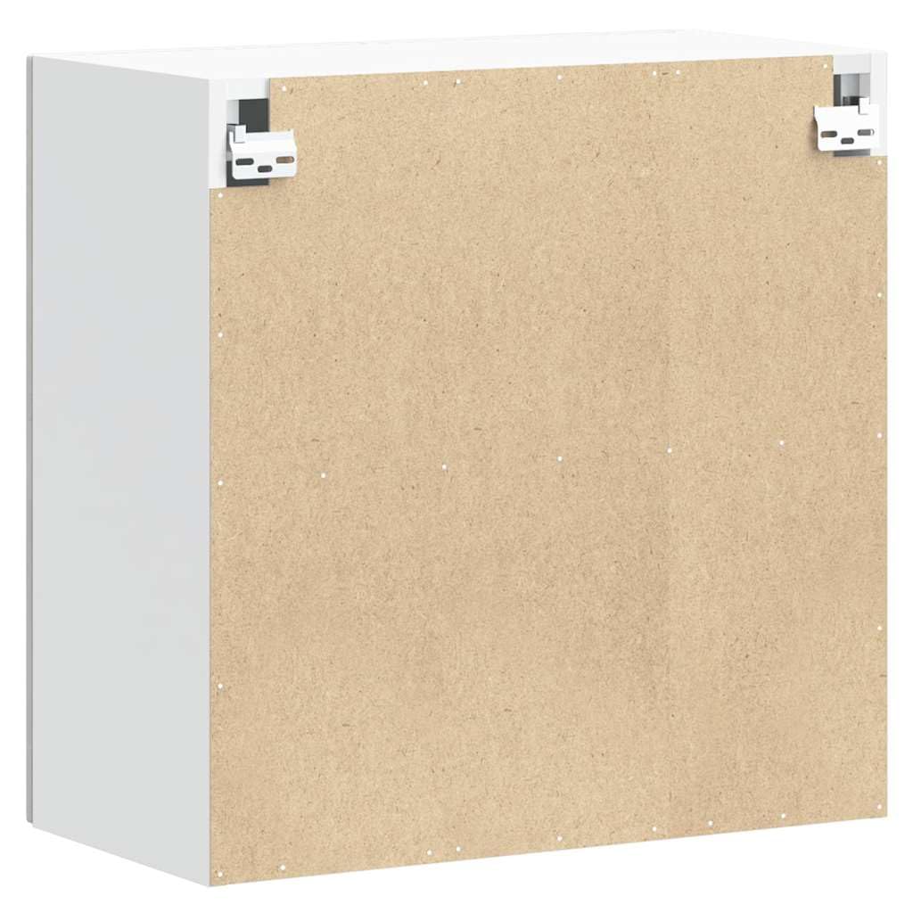 Lucca Küchen-Hängeschrank, Betongrau Holzwerkstoff, 60x31x60 cm, Wandmontage, mit Glastüren, für Geschirr und Kochutensilien