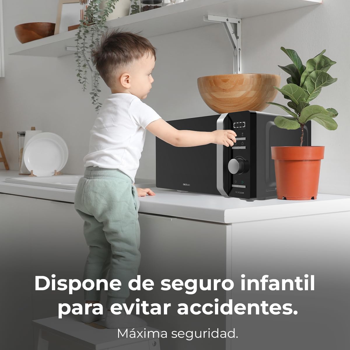 Cecotec Microondas Digital Motor Inverter 20L Proclean 5010 Inverter. 700W, 5 Niveles de Potencia, Bajo Consumo, Pantalla LED, Plato Giratorio de 245mm, Temporizador, 8 Modos