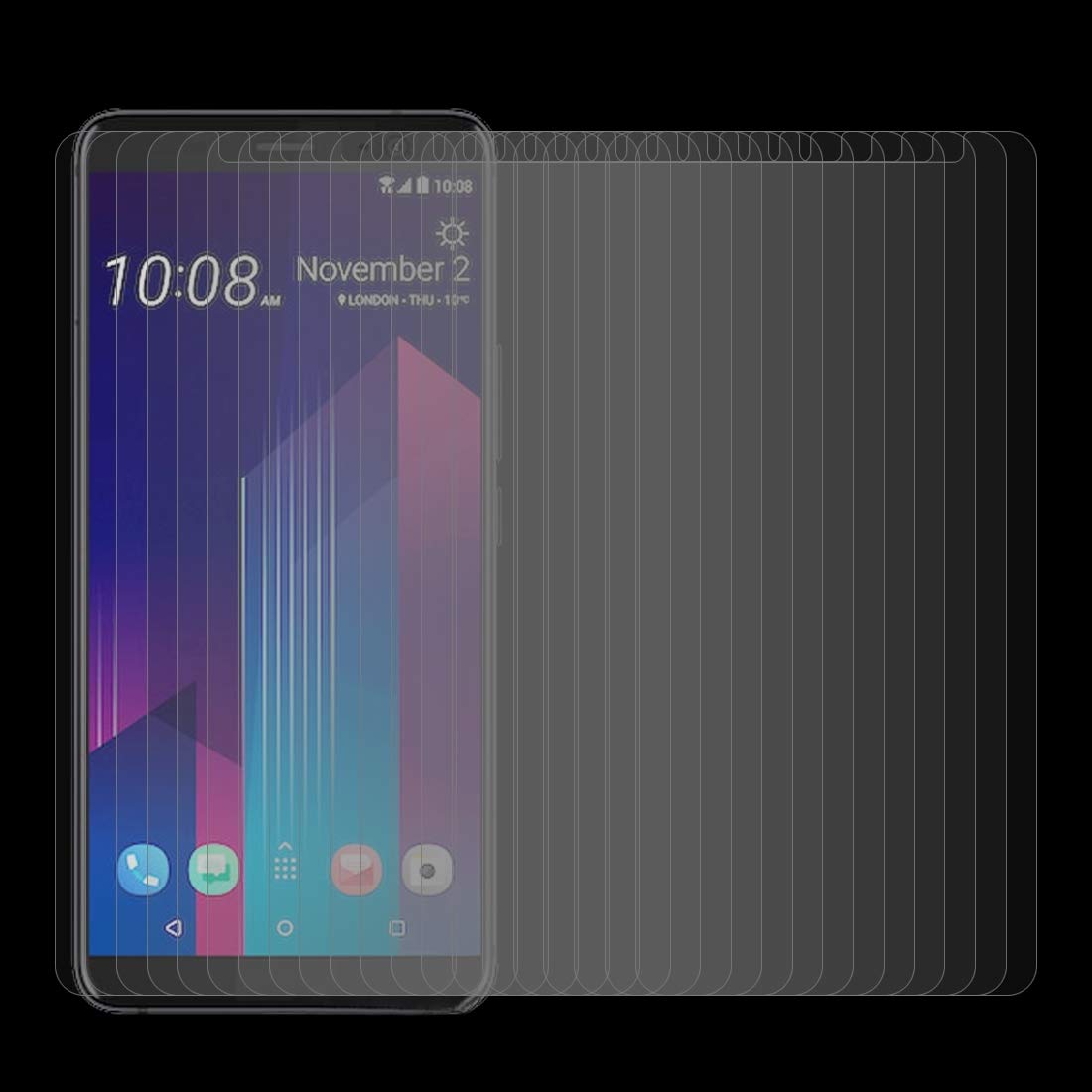 Película protectora de pantalla 100 PCS Compatible for HTC U11 0.26mm 9H Dureza superficial 2.5D película protectora de pantalla de cristal moderado borde curvo Accesorios Compatible para celul