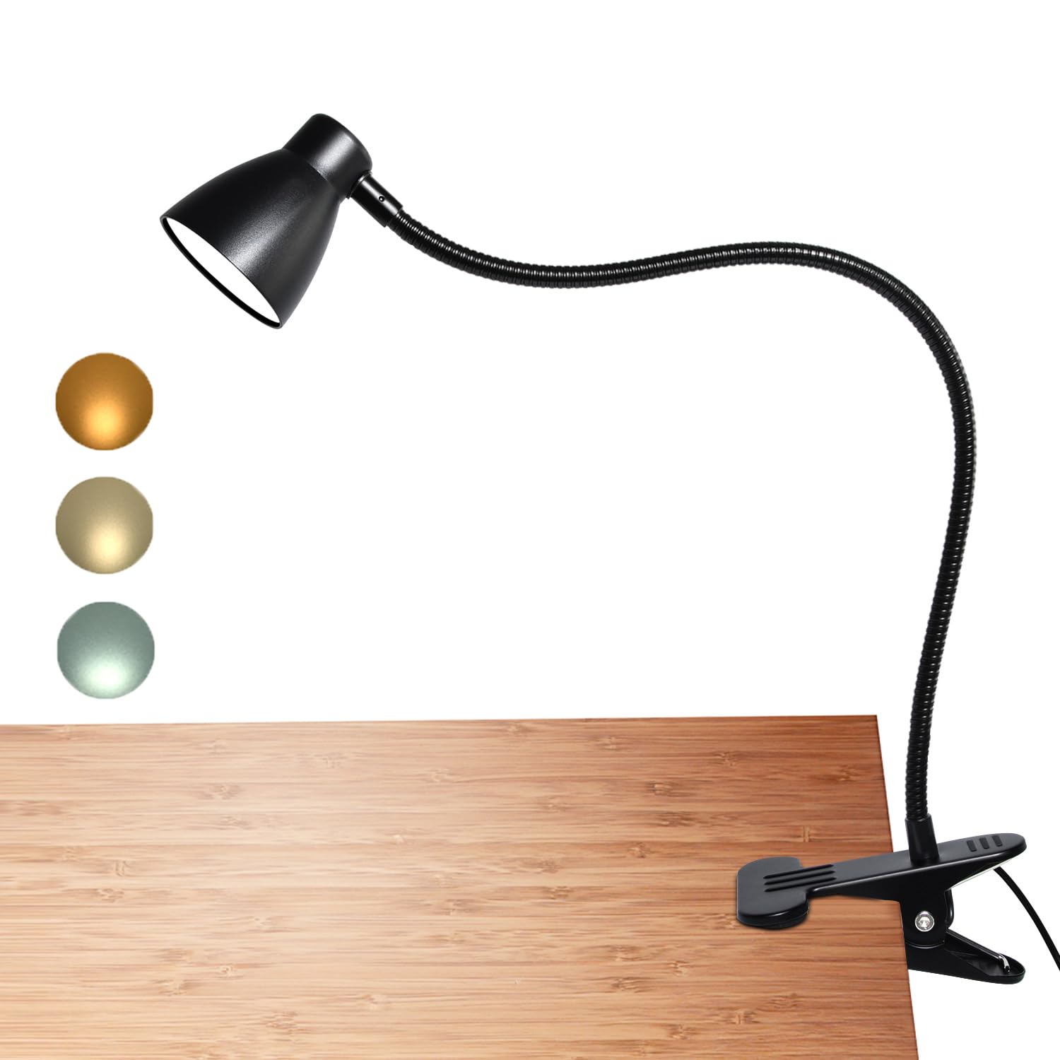 CeSunlight Clamp Desk Lamp, 6W USB Clip on Reading Light for Bed Office