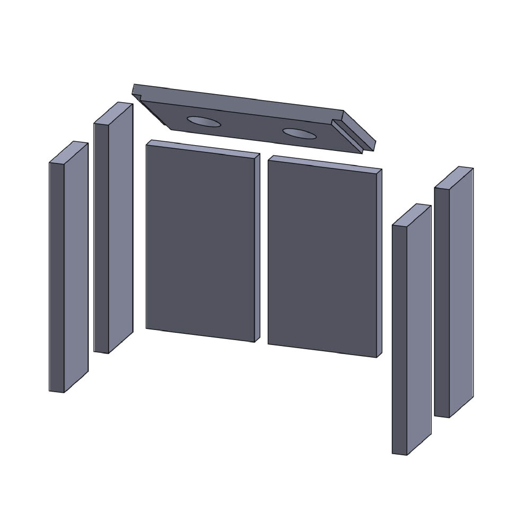 Revêtement de foyer – Convient pour Caminos Automat A** et autres modèles de cheminée et de poêles, avec aperçu du modèle – Revêtement de cheminée en vermiculite – Ajustement parfait et facile à