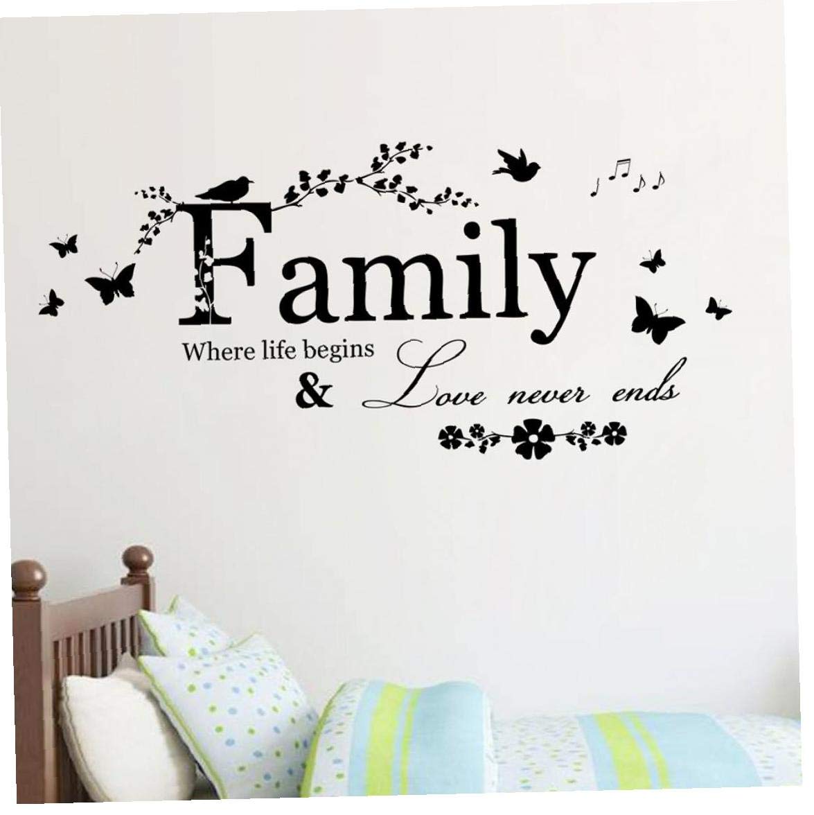Lankater Family Flower Tree 3D Wall Stickers Vintage Decals For Livingrooms Kitchen
